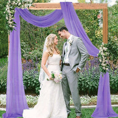 18FT Lavender Wedding Arch Drapes Chiffon Fabric Voile Decoration