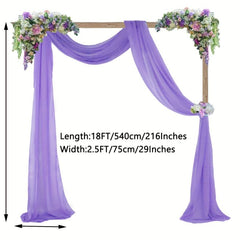 18FT Lavender Wedding Arch Drapes Chiffon Fabric Voile Decoration