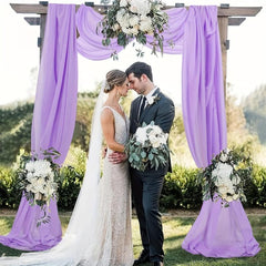 18FT Lavender Wedding Arch Drapes Chiffon Fabric Voile Decoration