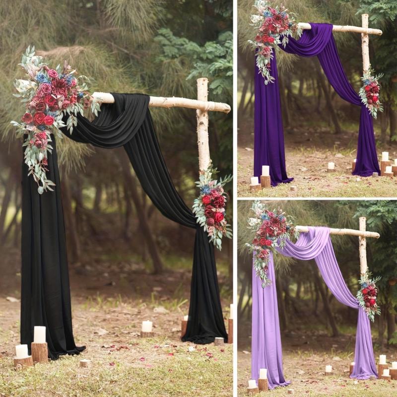 18FT Lavender Wedding Arch Drapes Chiffon Fabric Voile Decoration