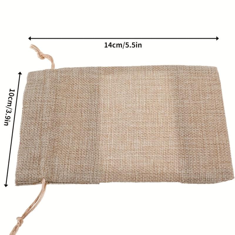 20pcs Burlap Organza Drawstring Bags for Jewelry, Cosmetics, Weddings