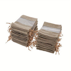 20pcs Burlap Organza Drawstring Bags for Jewelry, Cosmetics, Weddings