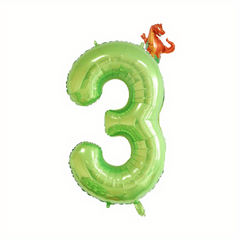 2pcs Fruit Green Number Birthday Party Balloon & T-Rex Dinosaur