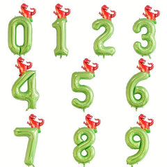 2pcs Fruit Green Number Birthday Party Balloon & T-Rex Dinosaur
