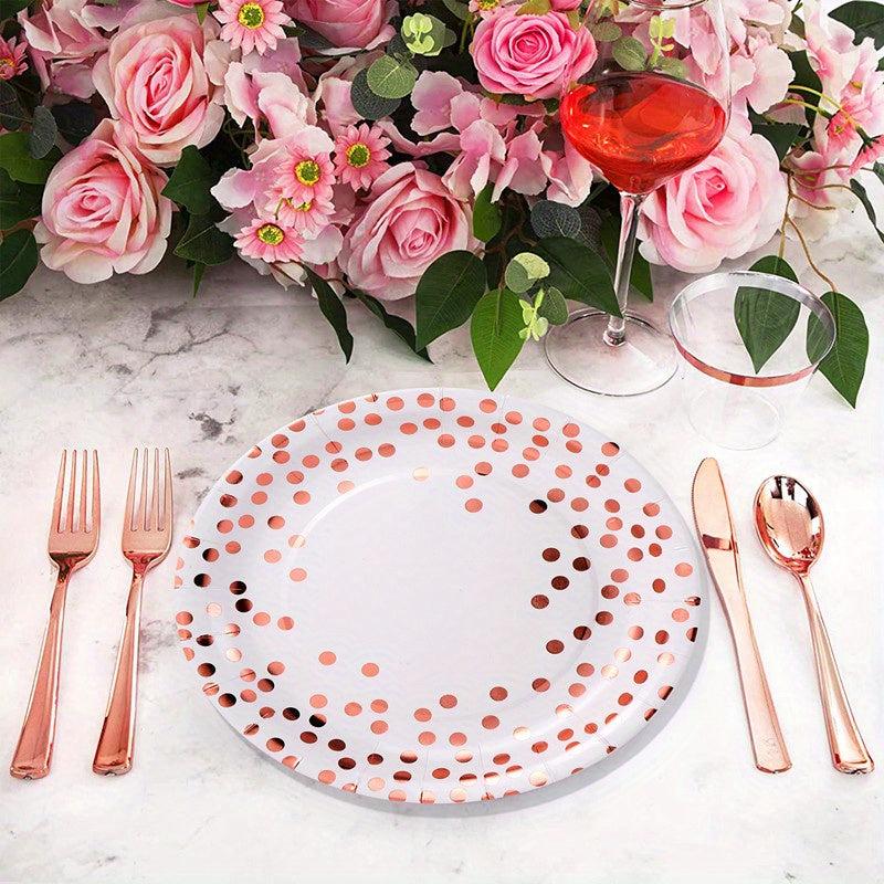 Rose Gold Paper Plates - Ideal for Parties and Celebrations