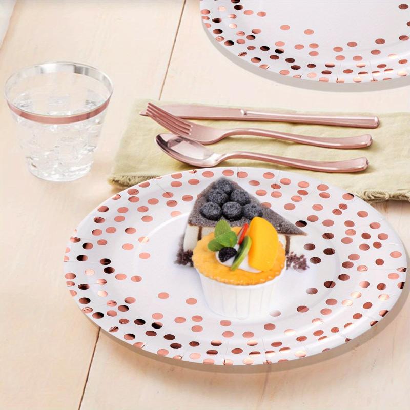 Rose Gold Paper Plates - Ideal for Parties and Celebrations