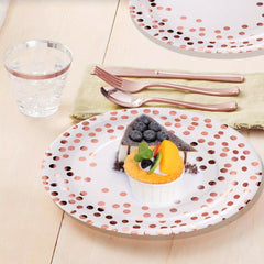 Rose Gold Paper Plates - Ideal for Parties and Celebrations