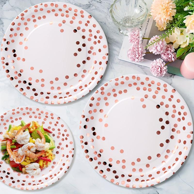 Rose Gold Paper Plates - Ideal for Parties and Celebrations