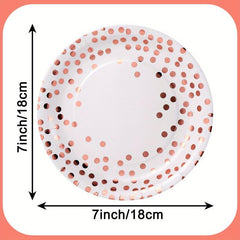 Rose Gold Paper Plates - Ideal for Parties and Celebrations