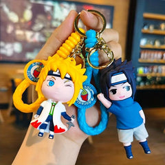 Cartoon Anime Doll Braided Rope Keychain Backpack Pendant