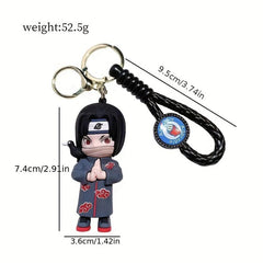 Cartoon Anime Doll Braided Rope Keychain Backpack Pendant