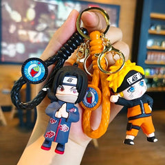Cartoon Anime Doll Braided Rope Keychain Backpack Pendant