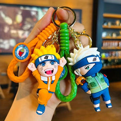 Cartoon Anime Doll Braided Rope Keychain Backpack Pendant