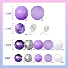 131pcs Navy Golden Confetti Balloon Arch Kit Lavender Purple Pastel Purple