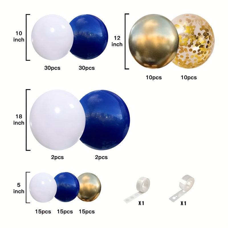131pcs Navy Golden Confetti Balloon Arch Kit Lavender Purple Pastel Purple