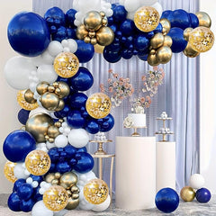 131pcs Navy Golden Confetti Balloon Arch Kit Lavender Purple Pastel Purple