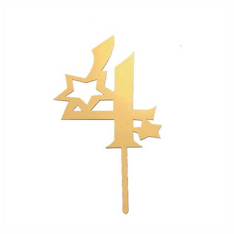 Star Acrylic Birthday Cake Decoration Plug In 15 5 98in