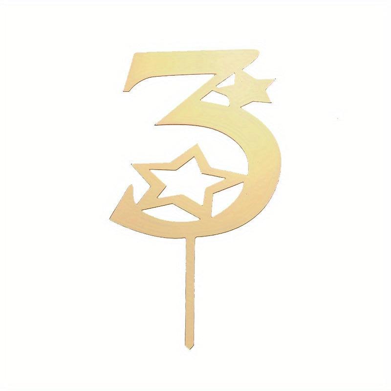 Star Acrylic Birthday Cake Decoration Plug In 15 5 98in