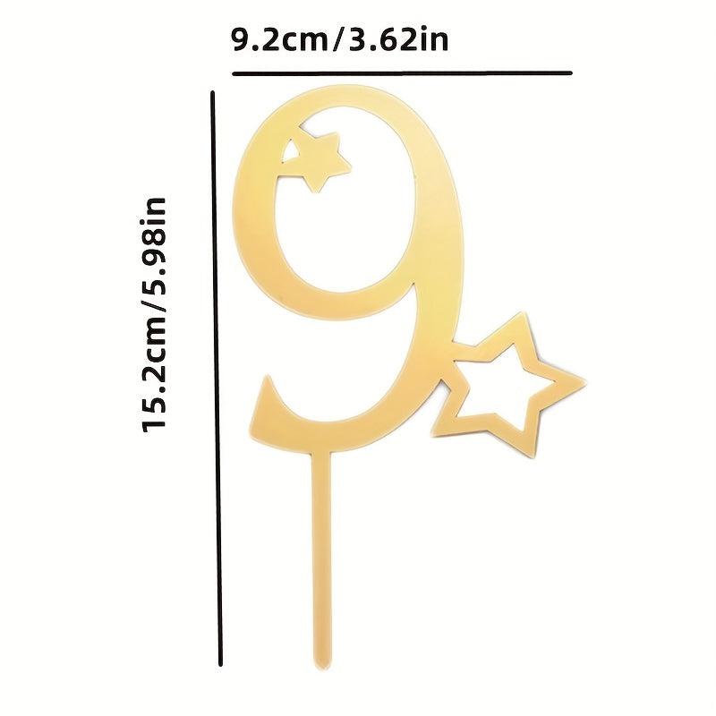 Star Acrylic Birthday Cake Decoration Plug In 15 5 98in