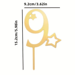 Star Acrylic Birthday Cake Decoration Plug In 15 5 98in