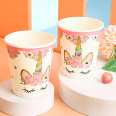 Unicorn Paper Cups Disposable Paper Cups Flower Unicorn Cups
