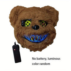 Halloween Plush Teddy Bear Mask Masquerade Animal Luminous Model