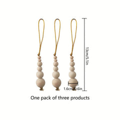 3pcs Christmas Tree Pendant Wooden Beads String Ornaments Christmas Decorations