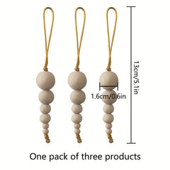 3pcs Christmas Tree Pendant Wooden Beads String Ornaments Christmas Decorations