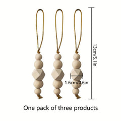 3pcs Christmas Tree Pendant Wooden Beads String Ornaments Christmas Decorations