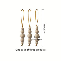 3pcs Christmas Tree Pendant Wooden Beads String Ornaments Christmas Decorations