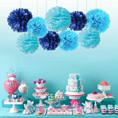 9pcs Paper Pom Poms Flowers Wedding Bridal Shower Baby Shower Sweet Birthday Eng