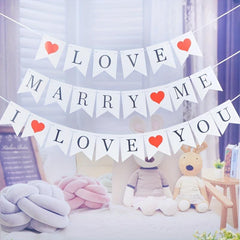 Fishtail Pull Flag Banner Romantic Proposal Wedding Party Decoration