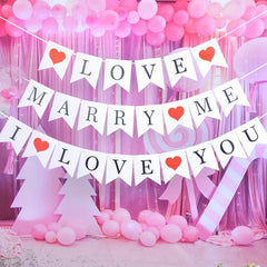 Fishtail Pull Flag Banner Romantic Proposal Wedding Party Decoration