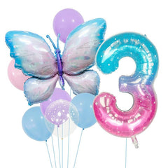 Colorful Gradient Pink Butterfly Balloon for Girl Fairy Pink Butterfly Birthday