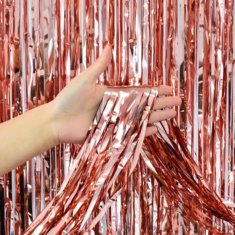 Rose Golden Fringe Curtain Bachelorette Party Decorations