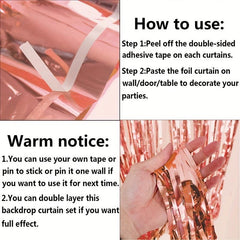Rose Golden Fringe Curtain Bachelorette Party Decorations