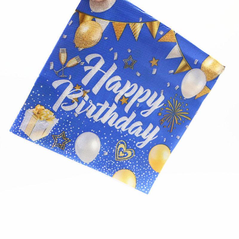 20pcs Golden Birthday Plates & Napkins Navy Tableware Set