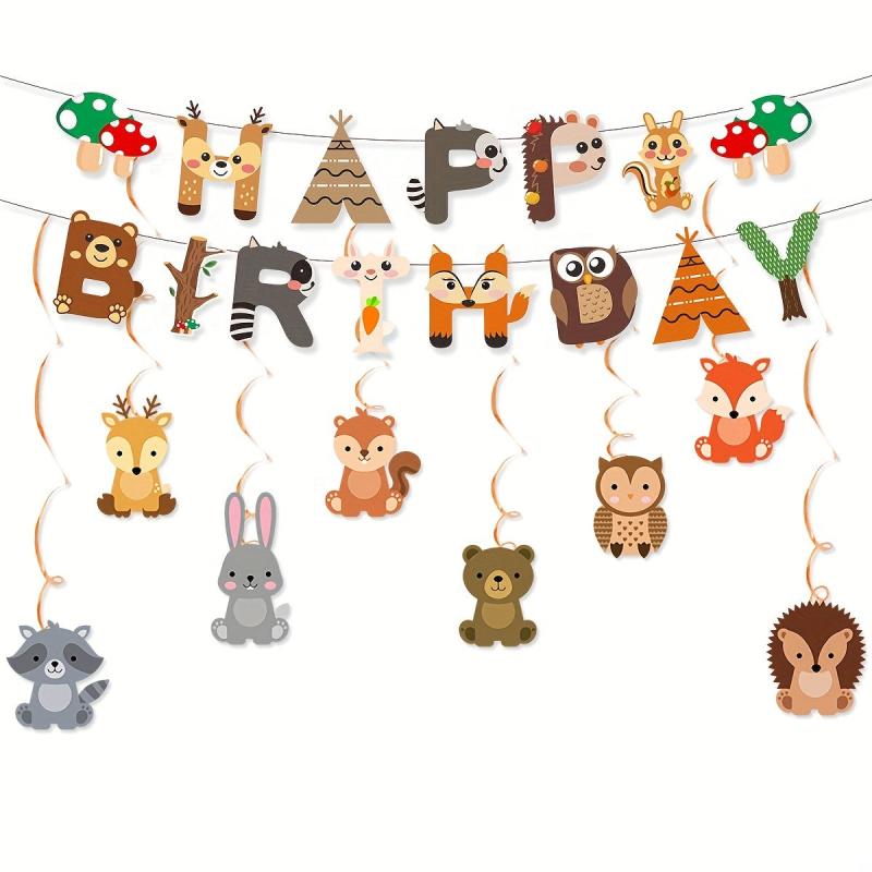Mori Birthday Happy Pull Flag Baby Year Party Decoration