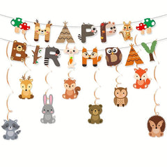 Mori Birthday Happy Pull Flag Baby Year Party Decoration