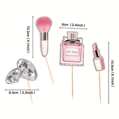 7pcs Lipstick, Blush & Eyelash Brush Set for Cake Decoration