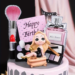 7pcs Lipstick, Blush & Eyelash Brush Set for Cake Decoration