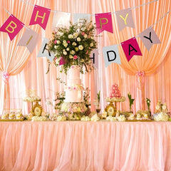 Bronzing Fishtail Happy Birthday Pull Flag Decoration
