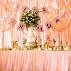 Bronzing Fishtail Happy Birthday Pull Flag Decoration