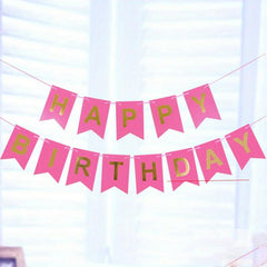 Bronzing Fishtail Happy Birthday Pull Flag Decoration