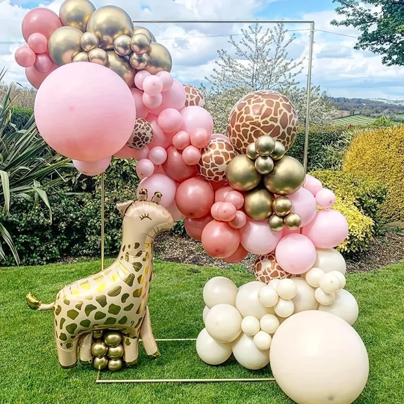 Pink Sand Brown Balloon Garland Kit Giraffe Print Balloon