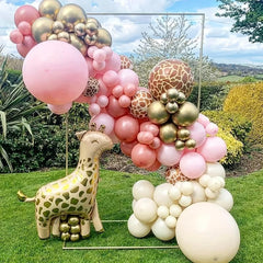 Pink Sand Brown Balloon Garland Kit Giraffe Print Balloon
