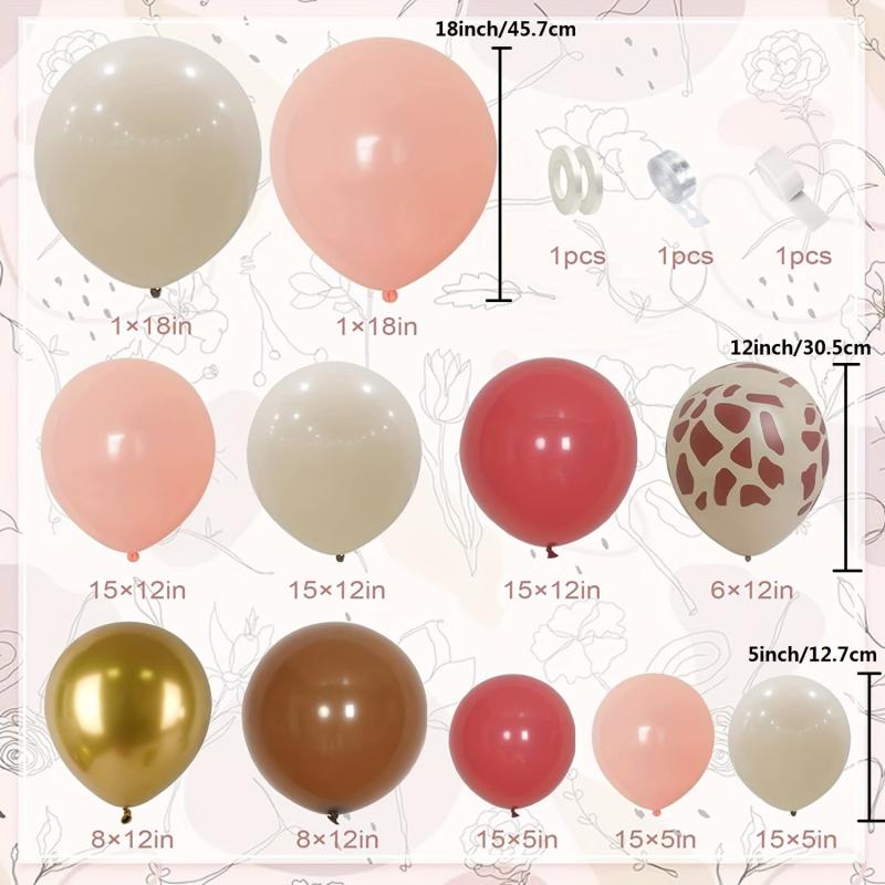 Pink Sand Brown Balloon Garland Kit Giraffe Print Balloon