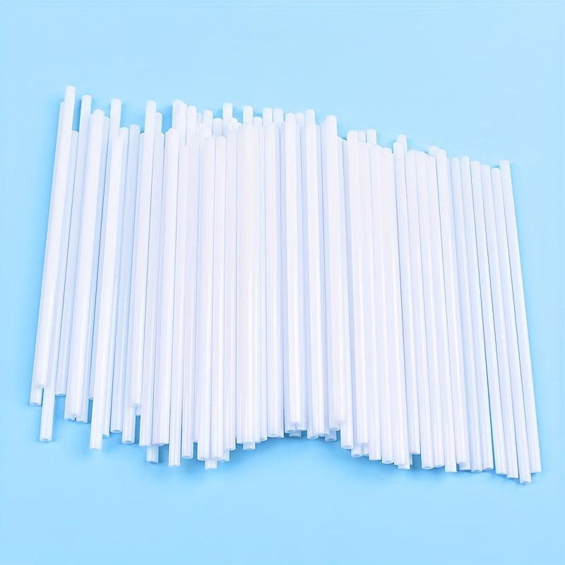 100-Pack Plastic Tube Lollipop Sticks for Candy Cake DIY Party