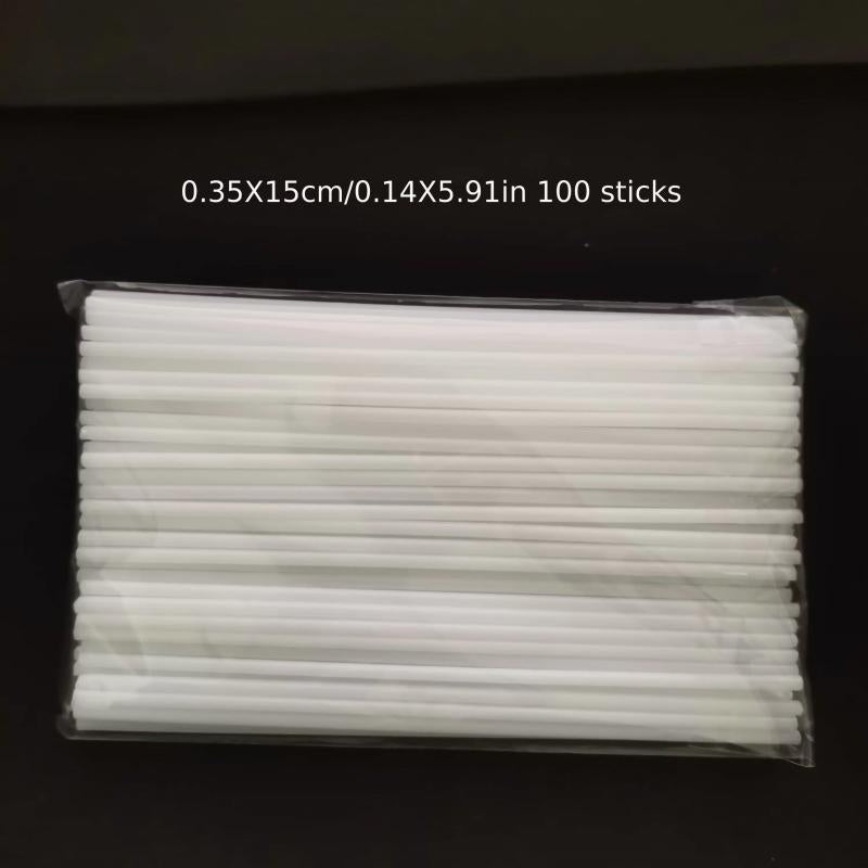 100-Pack Plastic Tube Lollipop Sticks for Candy Cake DIY Party
