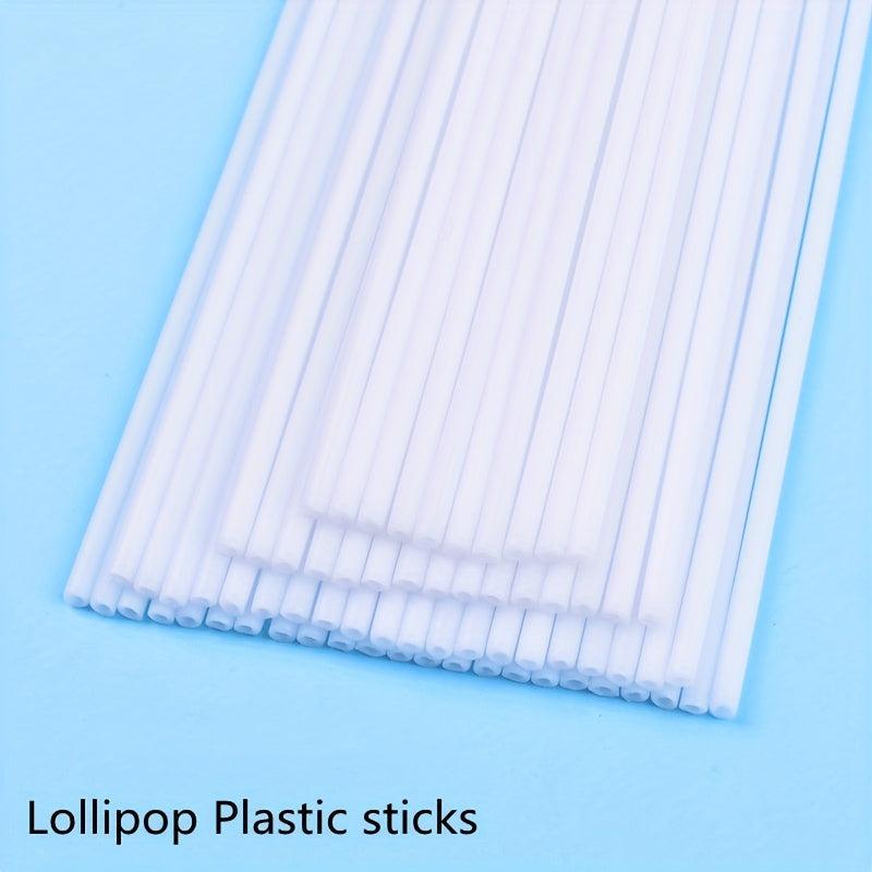 100-Pack Plastic Tube Lollipop Sticks for Candy Cake DIY Party